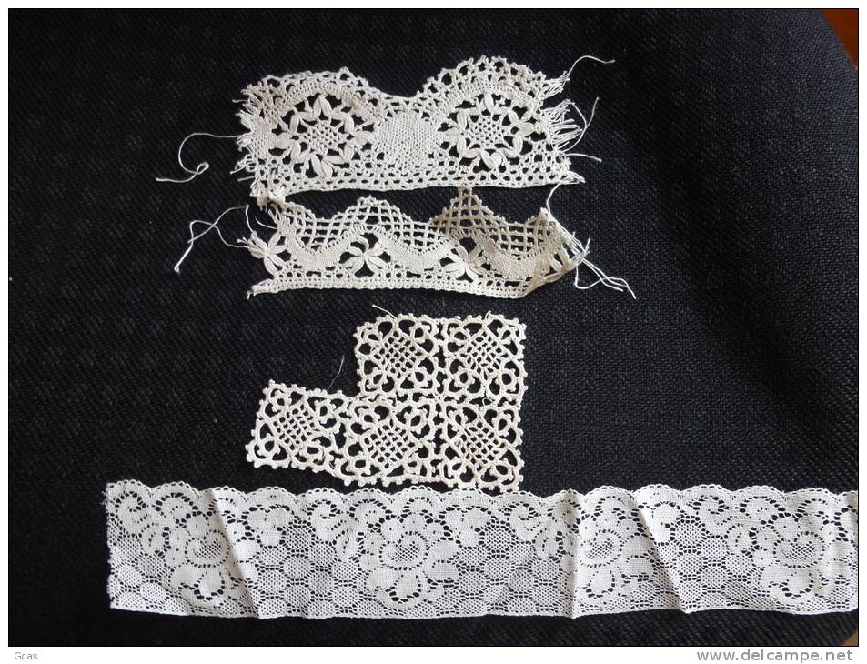 Lot De Petits Morceaux De Dentelles. - Laces & Cloth