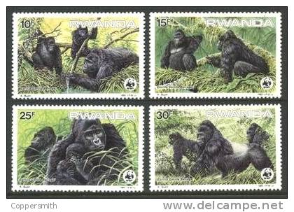 (011) Rwanda  WWF / Animals / Animaux / Tiere / Dieren / Gorillas  ** / Mnh  Michel 1295-98 - Ongebruikt