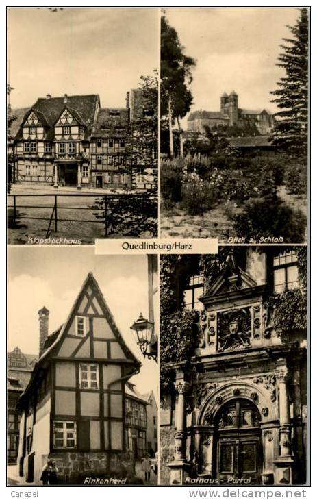 AK Quedlinburg, Rathaus, Schloß, Klopstockhaus, Finkenherd, Ung, 1969 - Quedlinburg