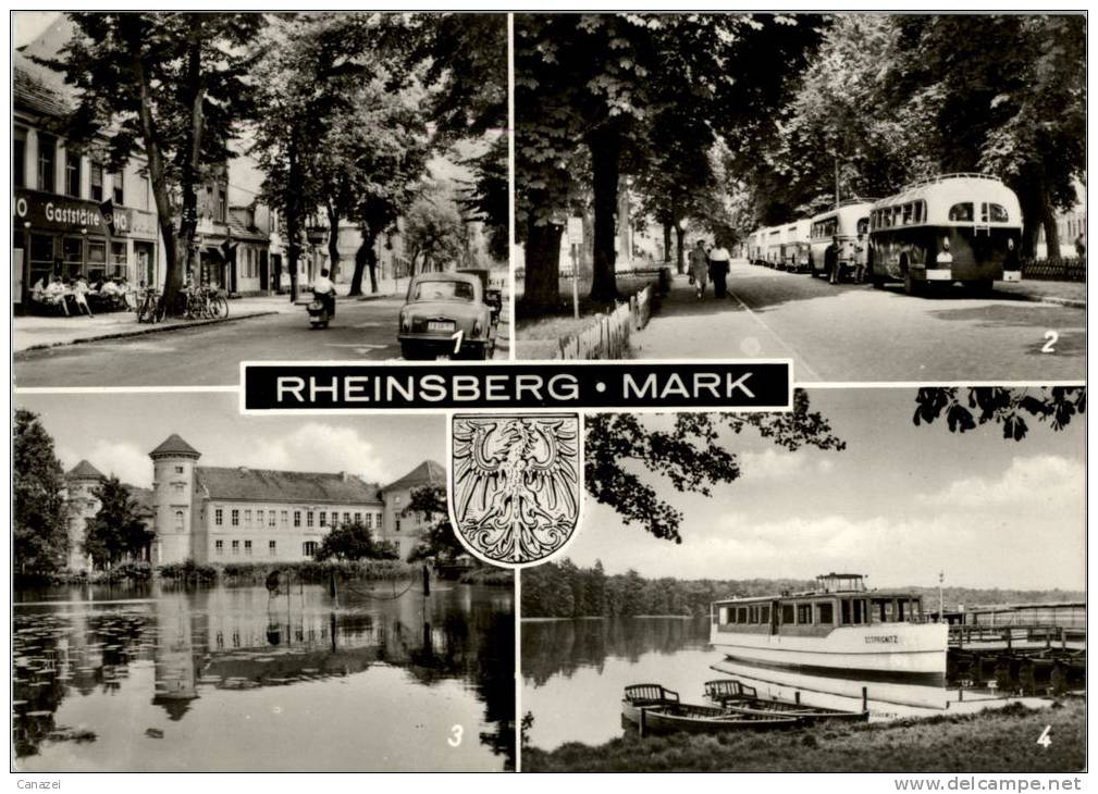 AK Rheinsberg, Schloß, Straße Der Jugend, Markt, Dampferanlegestelle, Gel, 1978 - Rheinsberg