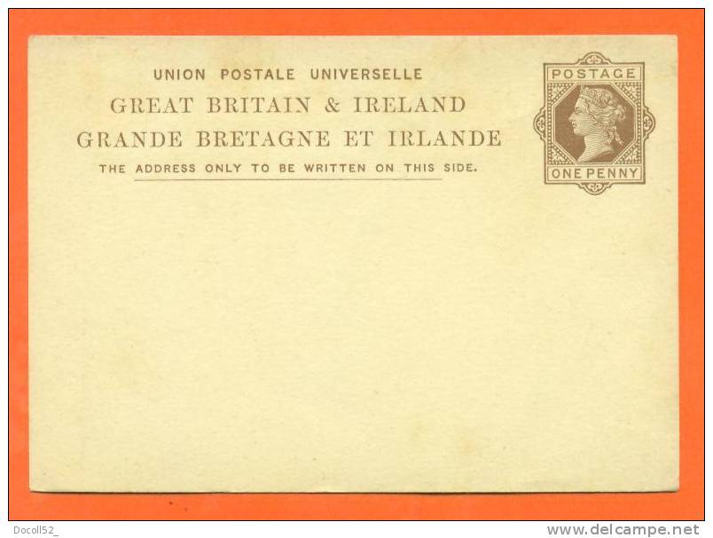 Grande Bretagne Et Irlande "  Entier Postal  " One Penny - Stamped Stationery, Airletters & Aerogrammes