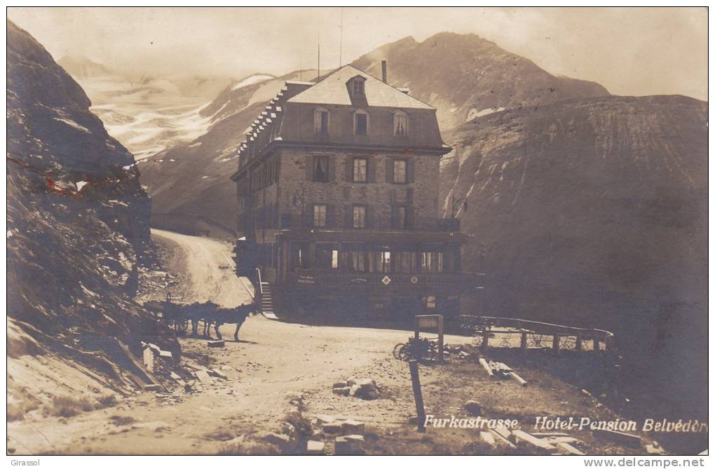 CPSM FURKASTRASSE SUISSE HOTEL PENSION DU BELVEDERE 1950 - Sion