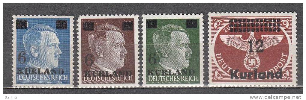 Germany 1945 Mi# 1-4 Kurland MNH * * Broken "6" !!! 65 - Occupation 1938-45