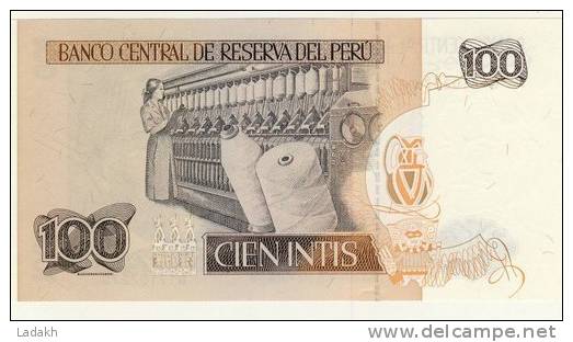 BILLET # PEROU # 1987 #CIEN INTIS  # CENT INTIS # NEUF # RAMON CASTILLA - Peru