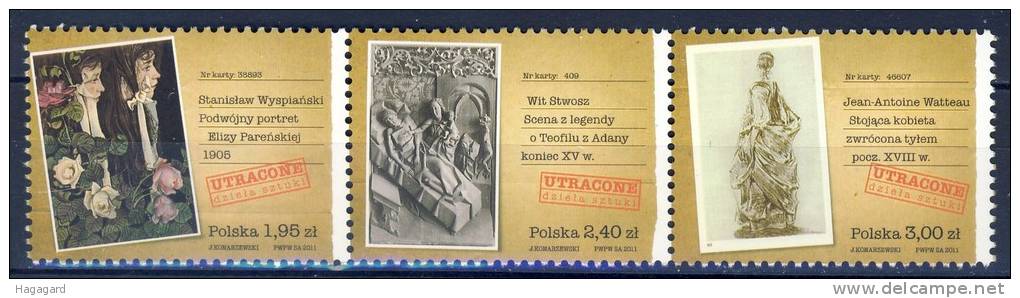 #Poland 2011. Lost Art Treasures. Michel 4536-38. MNH(**) - Nuovi