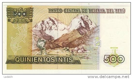 BILLET # PEROU # 1987 # QUINIENTOS INTIS  #  CINQ CENT INTIS # NEUF #JOSE GABRIEL CONDORCANQUI - Peru