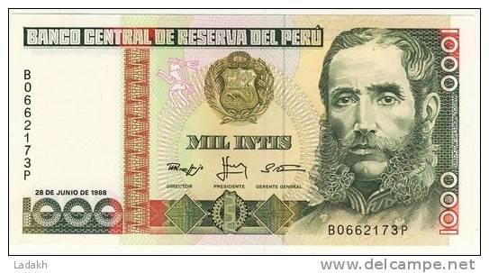 BILLET # PEROU # 1988 # MIL INTIS  # MILLE INTIS # NEUF # MARISCA ANDRES AVELINO CACERES - Perú