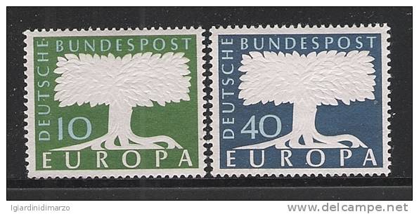 GERMANIA - EUROPA CEPT 1957 - Serie Completa Di 2 Valori Nuovi S.t.l. - In Ottime Condizioni. - 1957