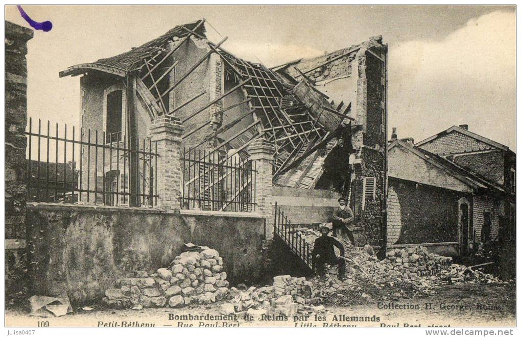 PETIT BETHENY (51) Guerre 1914-1918 Maison En Ruine Rue Paul Bert - Bétheny