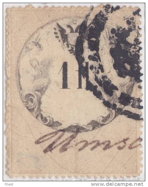 SI53D AUSTRIA OSTERREICH Marche Marca Da Bollo FISCALE STEMPEL MARKE 1 Fl. 1858 Usata - Fiscali