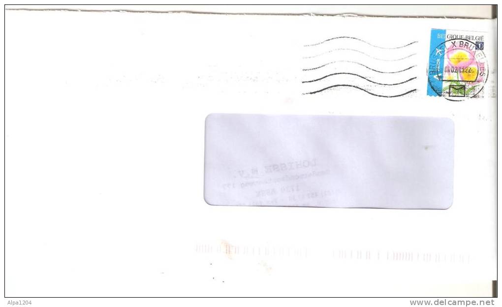 ENVELOPPE AVEC   TIMBRE BELGIQUE  - THEME LES FLEURS - OBLITERE - Lettres & Documents