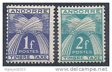 130202497  ANDORRA  FR.  YVERT  TAXE  Nº  33/34  *  MH - Ungebraucht