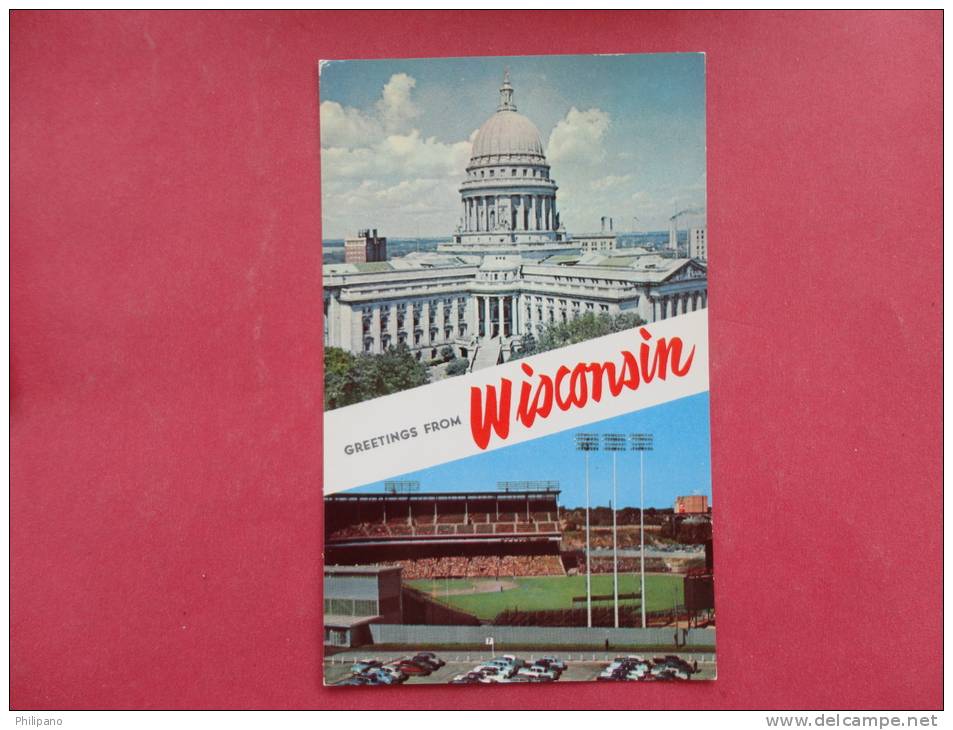 Greetings From Wisconsin  Capitol & Stadium          --------                   Ref 875 - Other & Unclassified