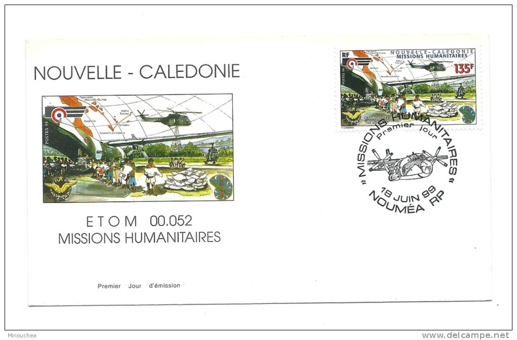 FDC Nouvelle Calédonie - Missions Humanitaires - Obl Du 18/06/99 (1er Jour) - Usati