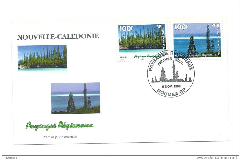 FDC Nouvelle Calédonie - Paysages Régionaux - Obl Du 05/11/98 (1er Jour) - Used Stamps