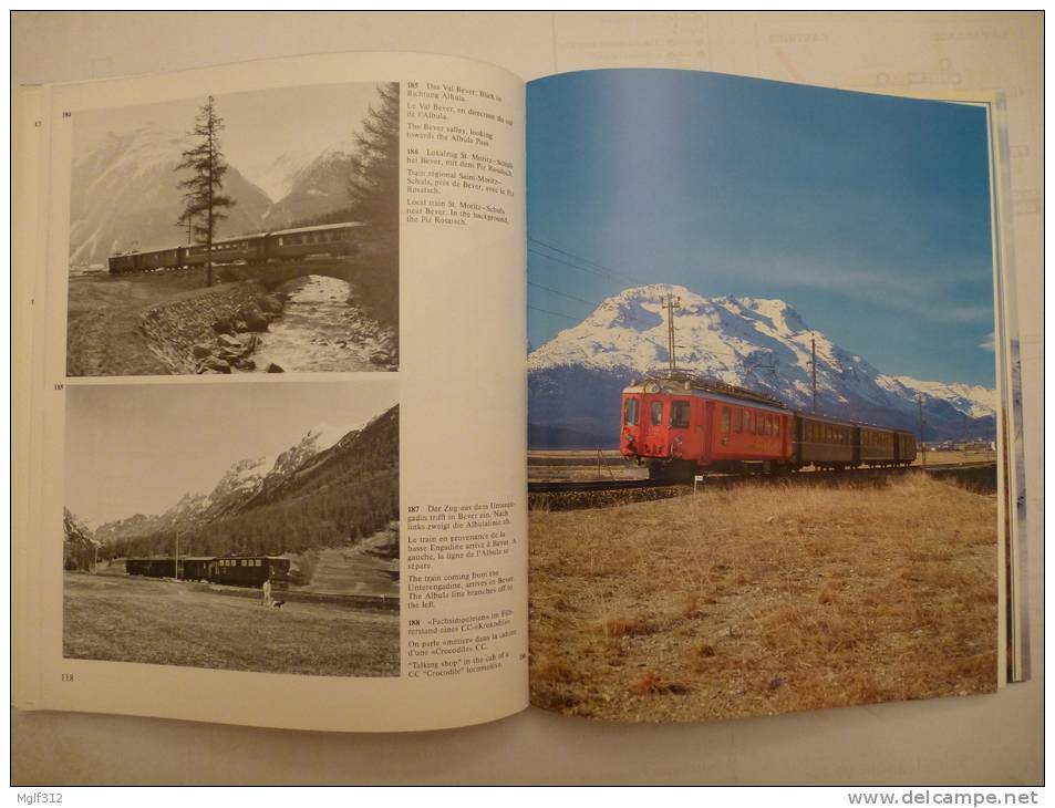 SUISSE Canton Des GRISONS Les Chemins De Fer Rhétiques Livre De Photos édité En 1982 Textes Français, Allemand, Anglais - Chemin De Fer & Tramway