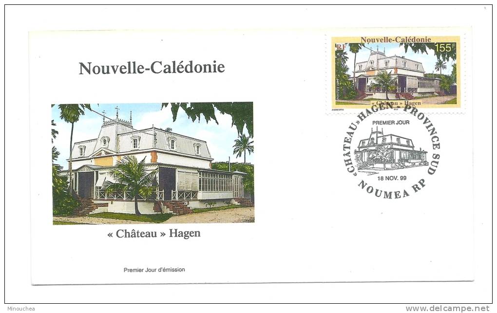 FDC Nouvelle Calédonie - Château Hagen - Province Du Sud - Obl 18/11/99 (1er Jour) - Gebruikt