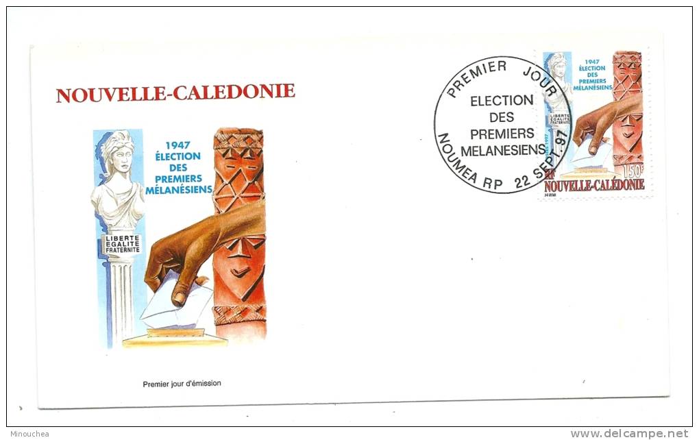 FDC Nouvelle Calédonie - Election Des Premiers Mélanésiens - Obl 22/09/97 (1er Jour) - Usados