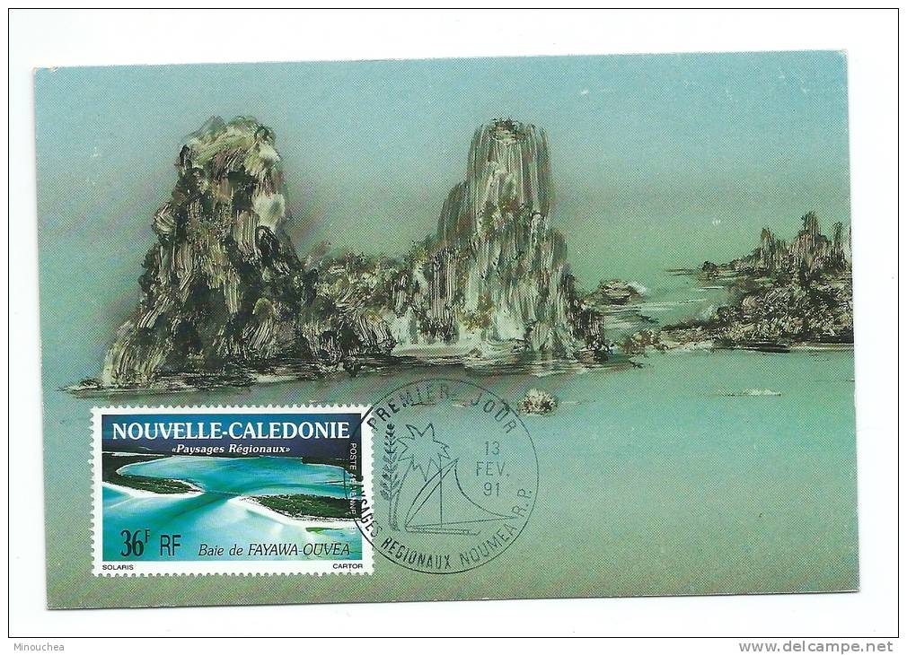 Carte Maximum Nouvelle Calédonie - Paysages Régionaux - Obl  Du 13/02/91 (1er Jour) - Used Stamps