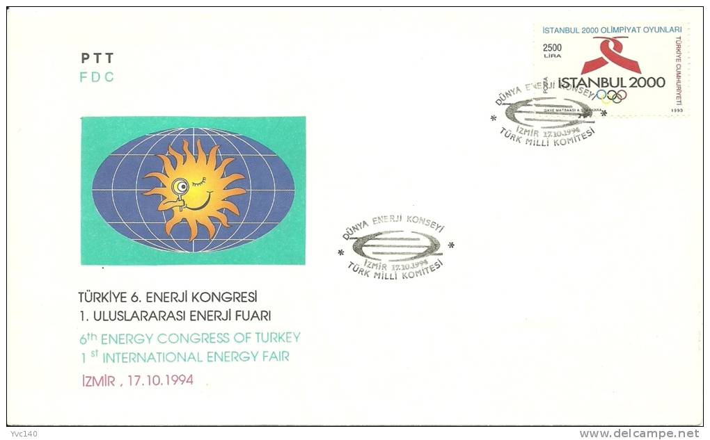 Turkey; Special Postmark 1994 1st International Energy Fair - FDC