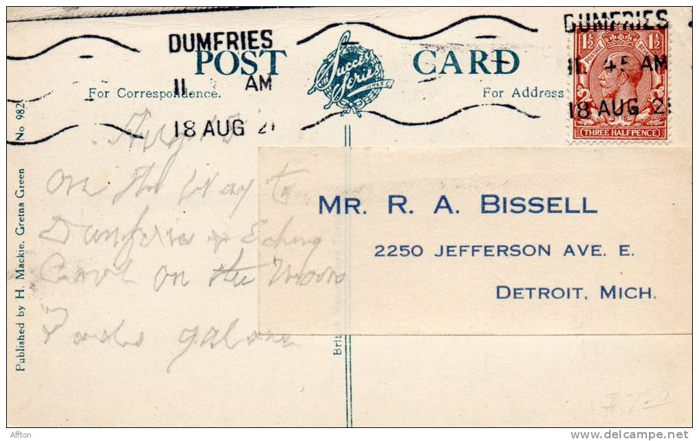 Gretna Green Old Blackmsith Shop Showing Thos. Johnston Priest Ready For Motor Run 1910 Car Postcard - Dumfriesshire