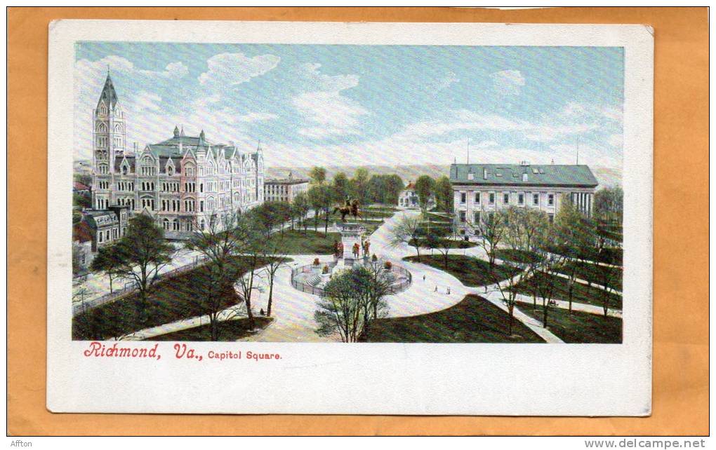 Richmond VA Capitol Square 1900 Postcard - Richmond