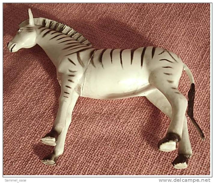 ältere Zebra-Figur Aus Kunststoff  , Länge Ca. 17 Cm - Autres & Non Classés