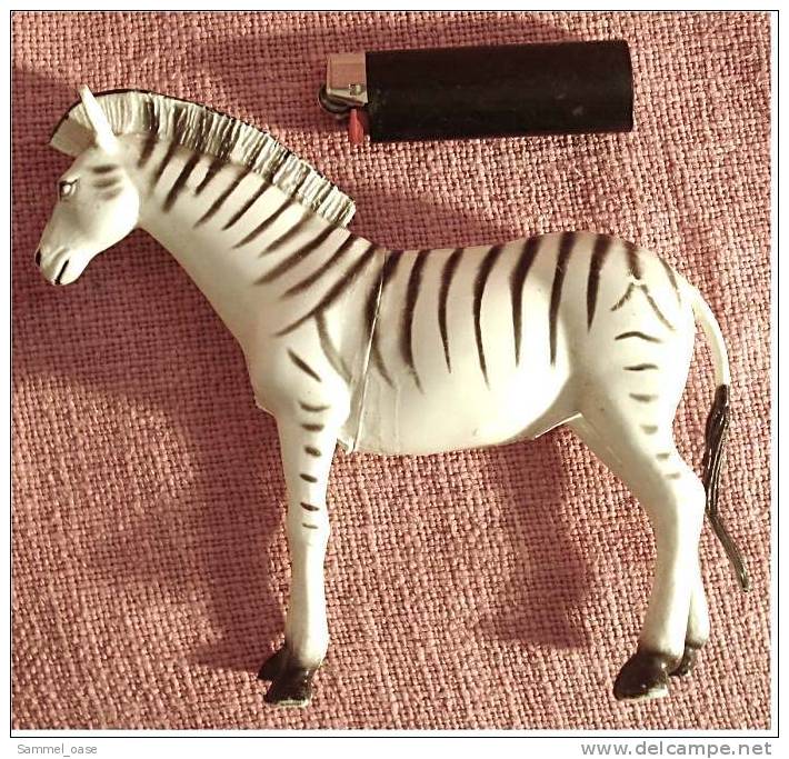 ältere Zebra-Figur Aus Kunststoff  , Länge Ca. 17 Cm - Sonstige & Ohne Zuordnung