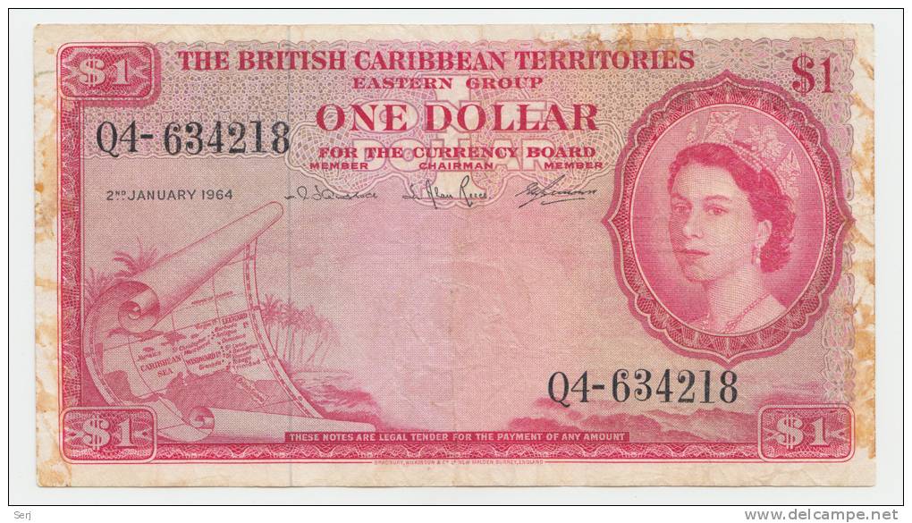 British Caribbean Territories 1 Dollar 1964 VF P 7c  7 C - Caraibi Orientale