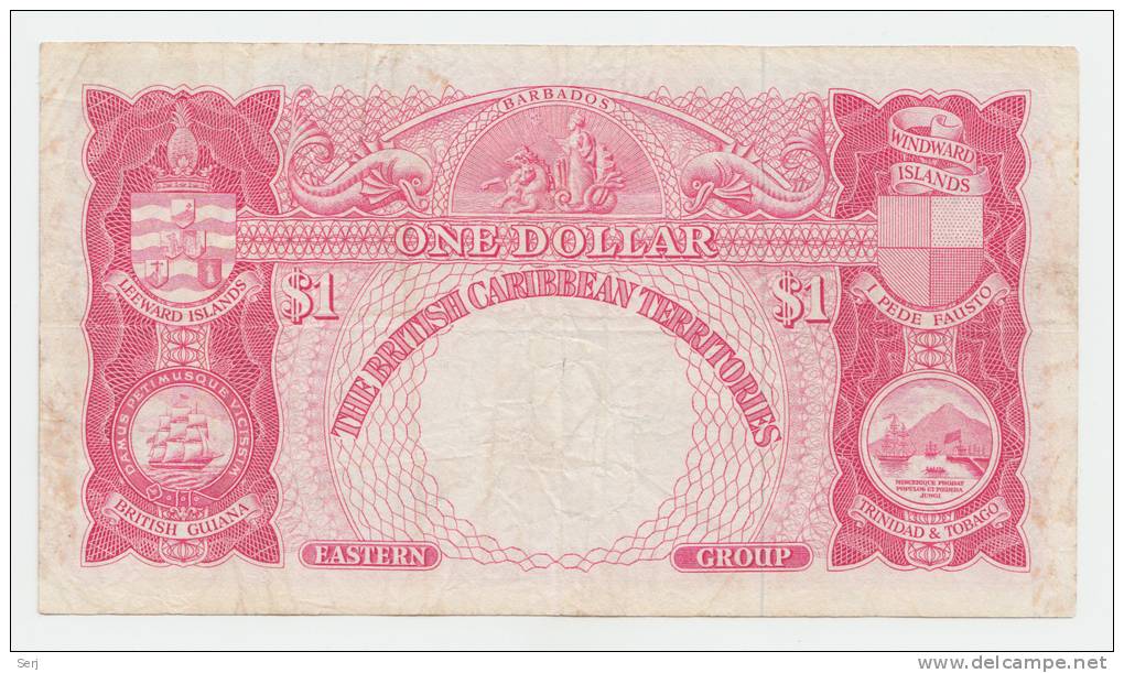 British Caribbean Territories 1 Dollar 1964 VF P 7c  7 C - Caribes Orientales