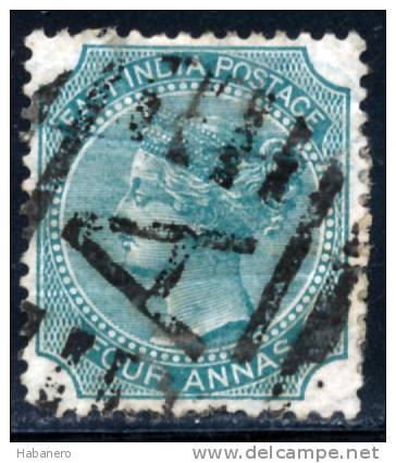 INDIA - 1867 - Mi 24 - QUEEN VICTORIA FOUR ANNAS - 1858-79 Kolonie Van De Kroon