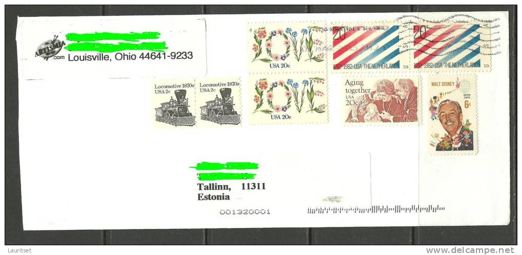 USA Cover With Several Stamps To ESTONIA Estland Estonie 2013 - 2001-10