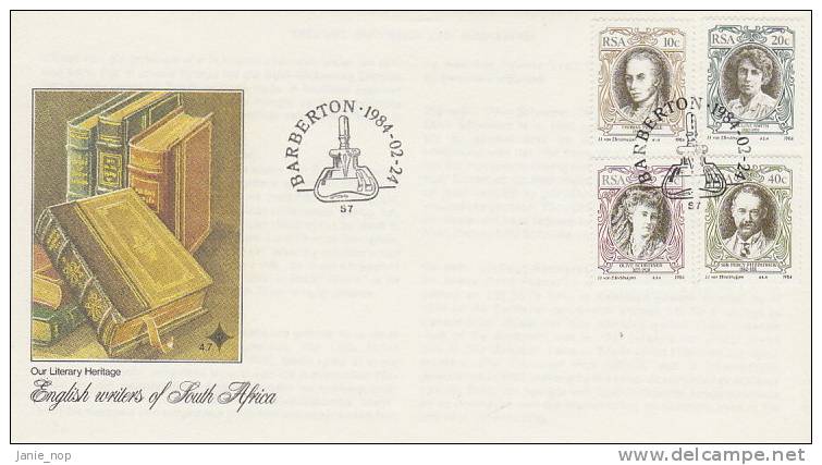 South Africa 1984 English Writers - FDC