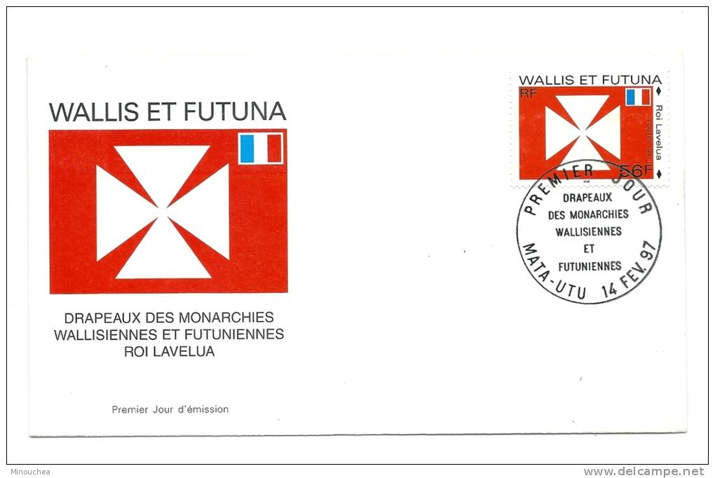 FDC Wallis Et Futuna - Drapeaux Des Monarchies Wallisiennes Et Futuniennes -obl Du 14/02/97 (1er Jour) - FDC
