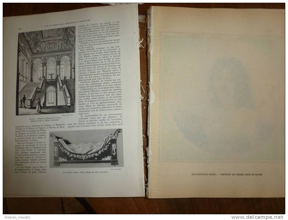 édition de 1938 :  HISTOIRE GENERALE DE L' ART         du  XVIIIème , XIXème et XXème siecle : nombreuses gravures