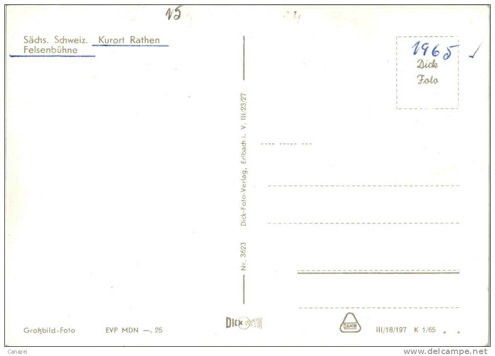 AK Felsenbühne Rathen, Ung, 1965 - Rathen