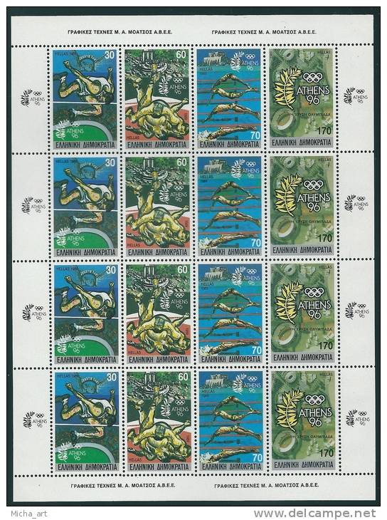 Greece 1989 Home Of The Olympic Games Sheet MNH - Fogli Completi