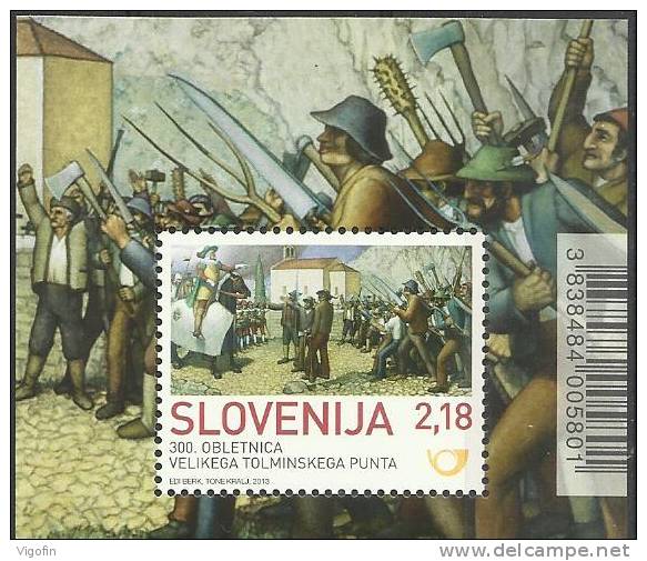 SI 2013-1001 TOLMIN PAESANT REVOLT, SLOVENIA, S/S, MNH - Militaria