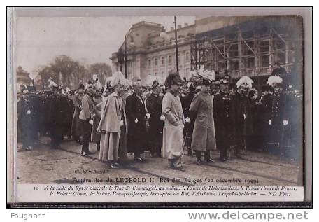 BELGIQUE :  BRUXELLES:1909:Funérailles De Léopold 2.Non écrite.Nombreux Personnages. - Funérailles