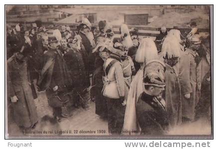 BELGIQUE :  BRUXELLES:1909:Funérailles De Léopold 2.Non écrite.Nombreux Personnages. - Funérailles