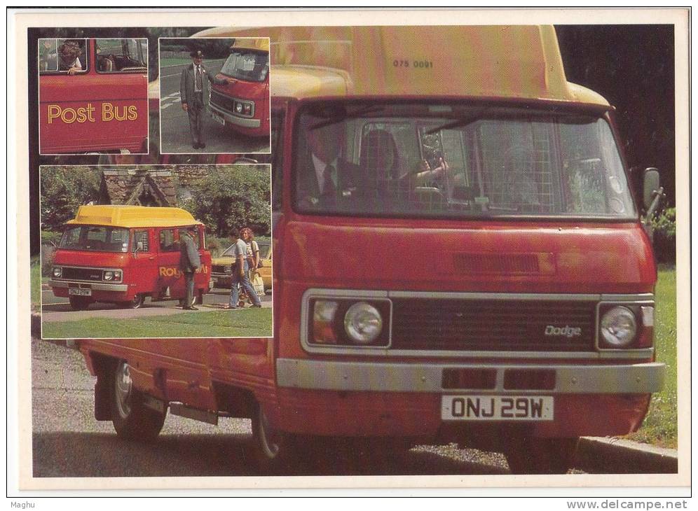 Royal Mail Post Office Postcard 1981, Post Bus Transport, United Kingdom , Catchet Opening Day Philatelic  Catchet, - Bus