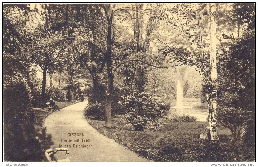 Giessen, Partie Mit Teich In Den Ostanlagen, 1921 - Giessen