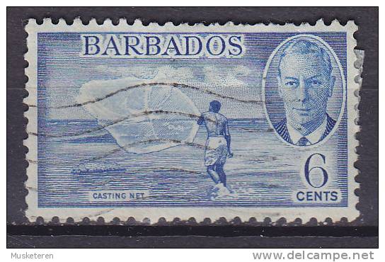 Barbados 1950 Mi. 188    6 C King König George VI. & Fischer Casting Net - Barbados (...-1966)