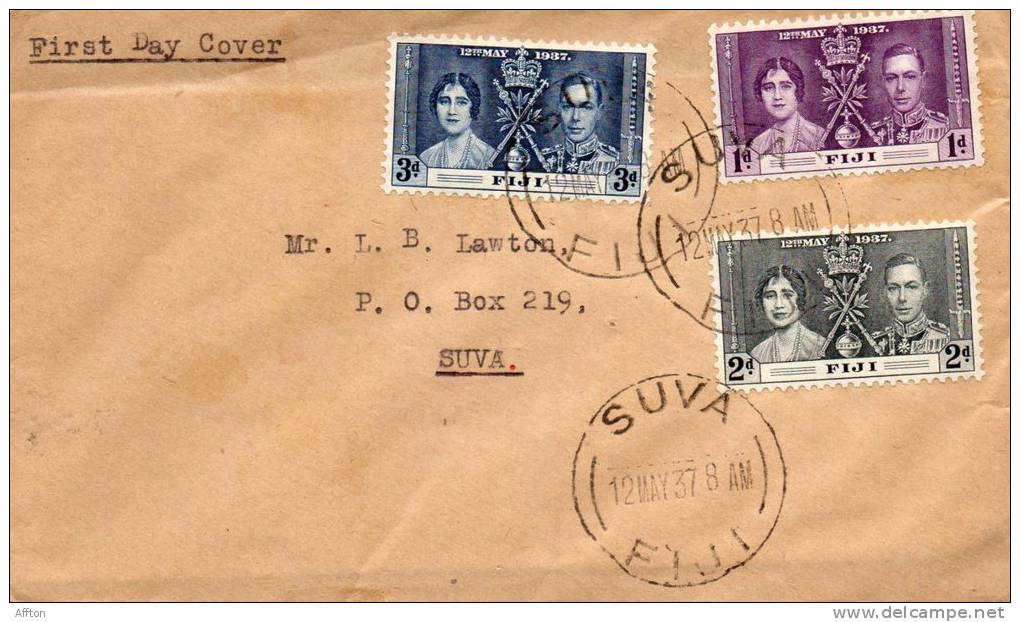 Suva Fiji 1937 FDC - Fiji (...-1970)