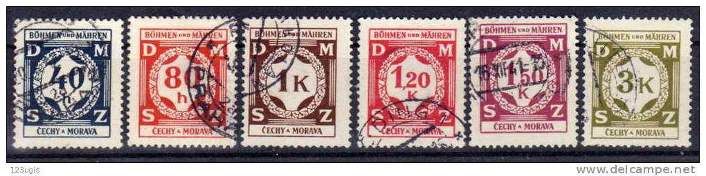 Böhmen Und Mähren 1941 Dienstmarken Mi 2; 5-8; 10, Gestempelt [240313Stk] @ - Usados