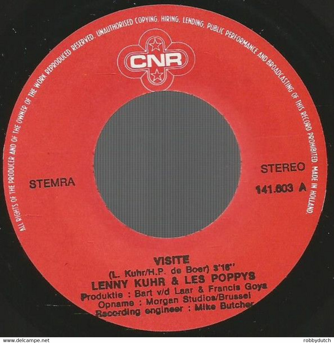 * 7" *  LENNY KUHR & LES POPPYS - VISITE (Holland 1980) - Autres - Musique Néerlandaise