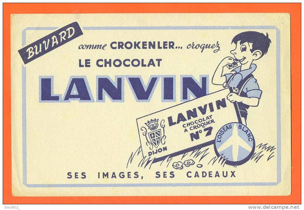 Buvard  "  Chocolat Lanvin  " Chocolat De Dijon - Football - Cacao