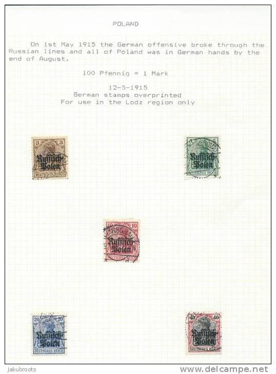 12.MAY 1915.  Germania Stamps With O/p  Russish - Polen - Usados