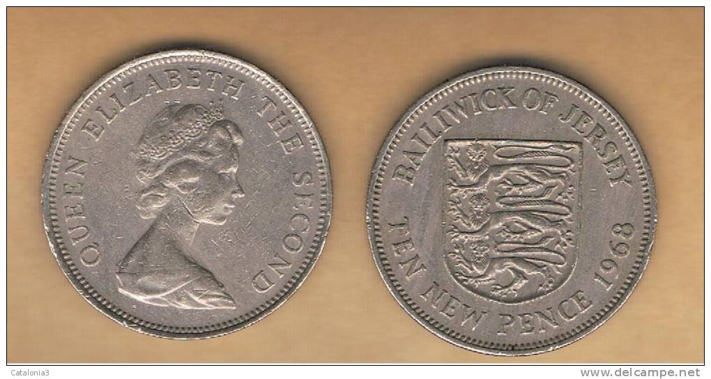 JERSEY -   10 New Pence  1968  KM33 - Jersey