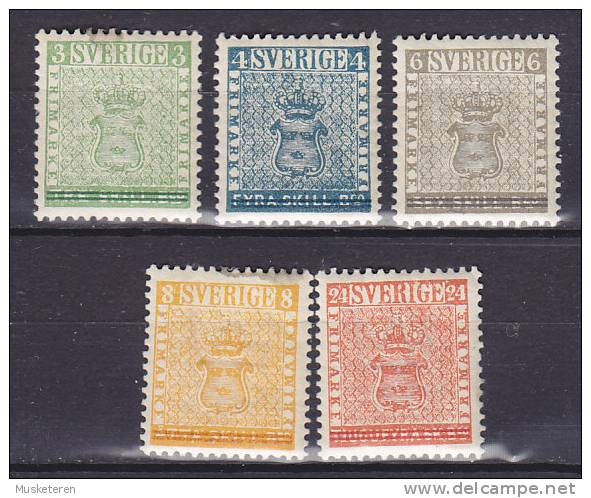 Sweden 1955 Mi. 406-10 Internationale Briefmarkenausstellung "Stokholmia 55" Complete Set MNH** (2 Scans, See Note) - Unused Stamps